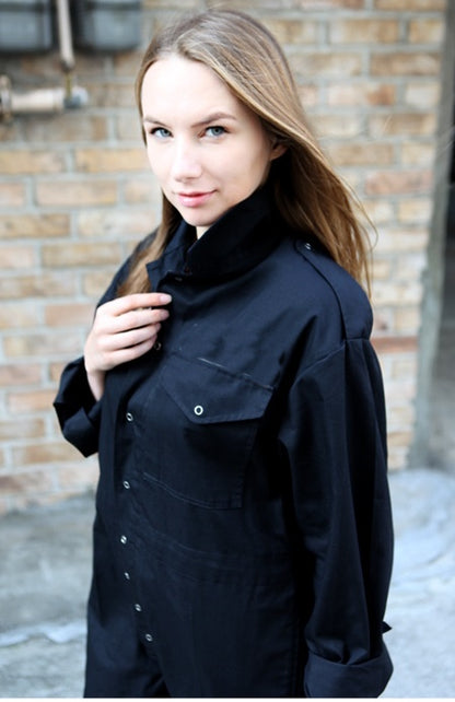 New Vintage British Army black Overalls coveralls military jumpsuit flight suit boilersuit tanker ladies (Copy)