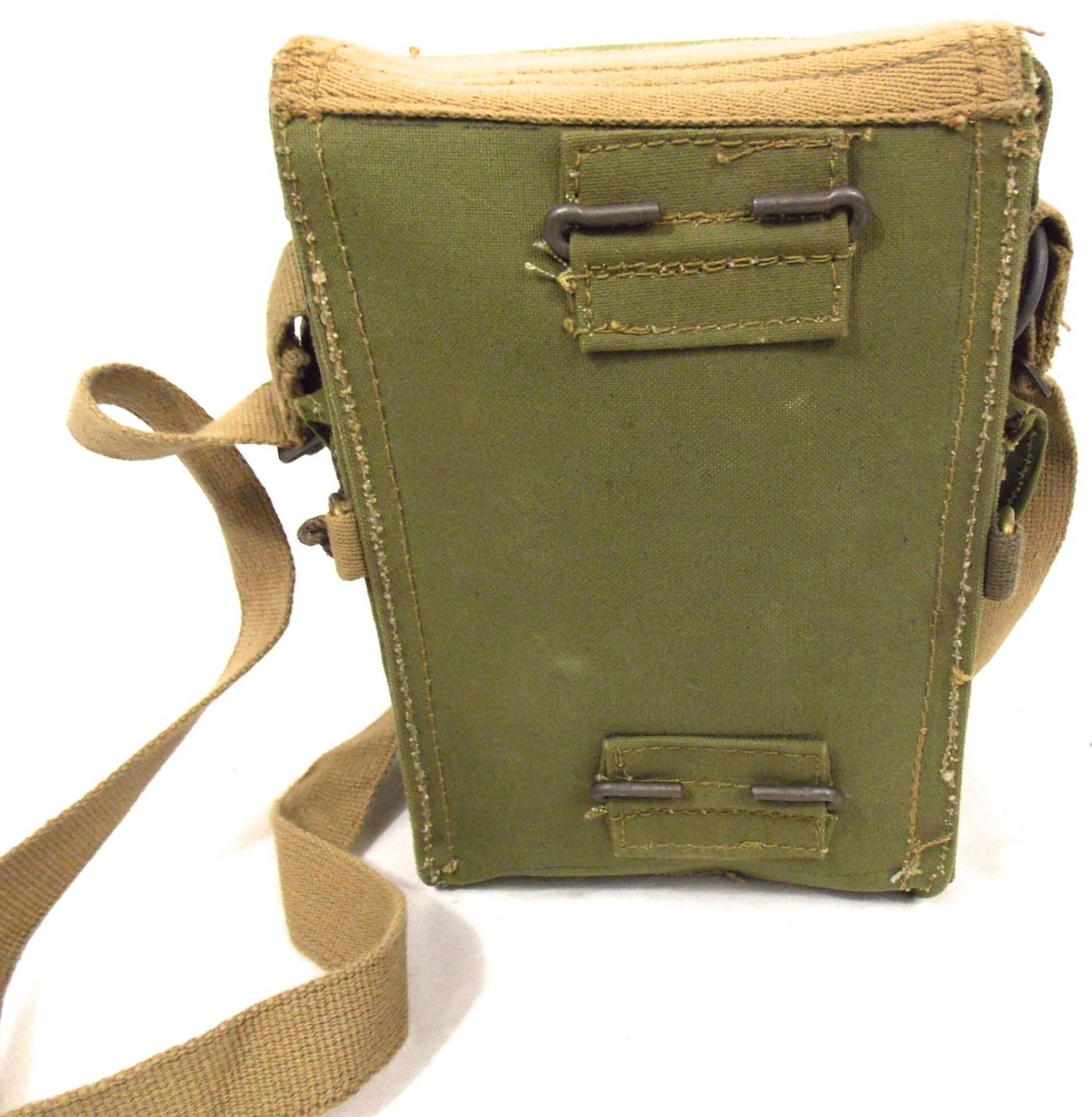 Vintage WW2 British Army Canvas gas mask bag Satchel shoulder military WWII
