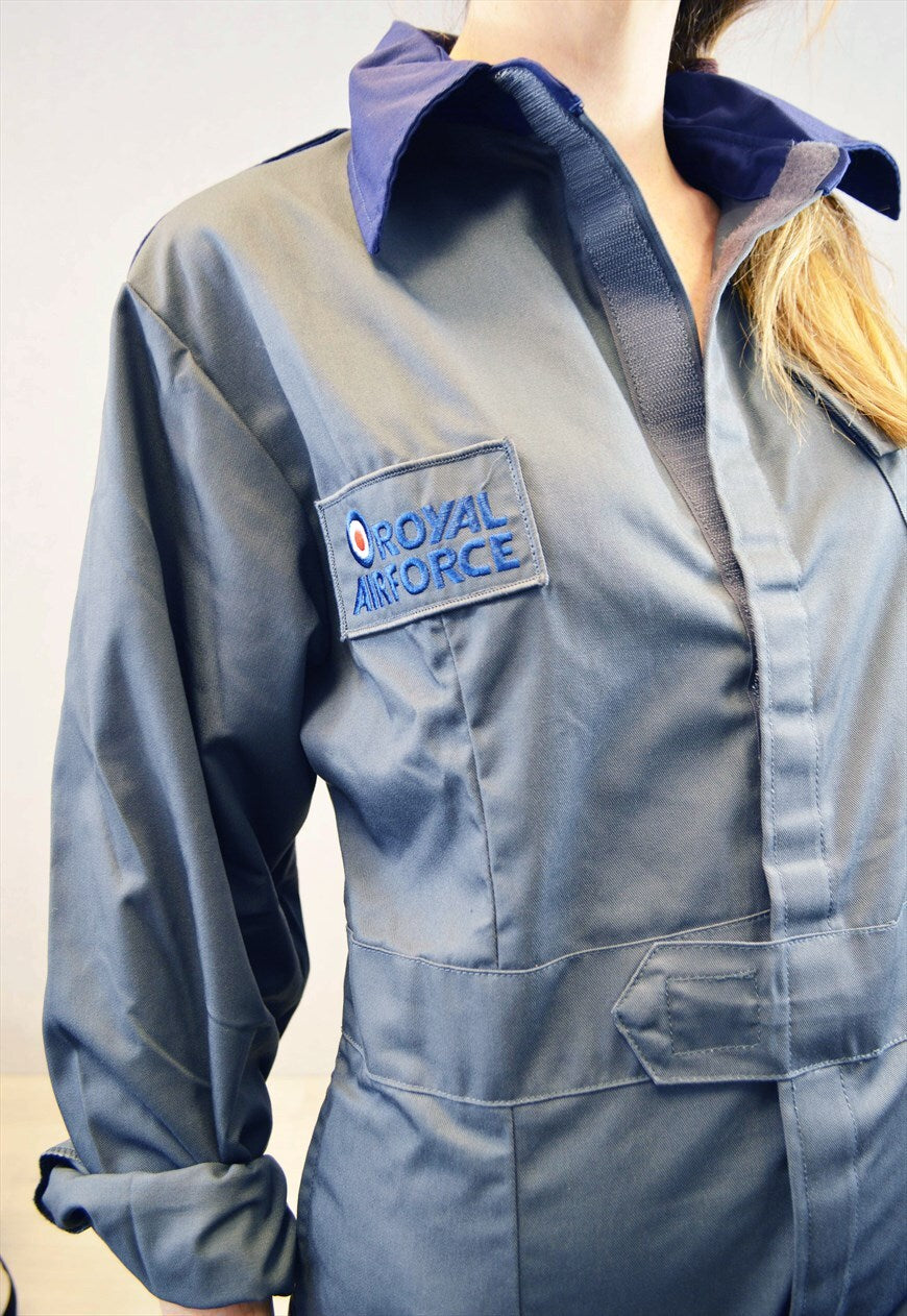 Vintage British Royal Air Force Overalls coveralls grey gray jumpsuit flight suit boilersuit tanker w