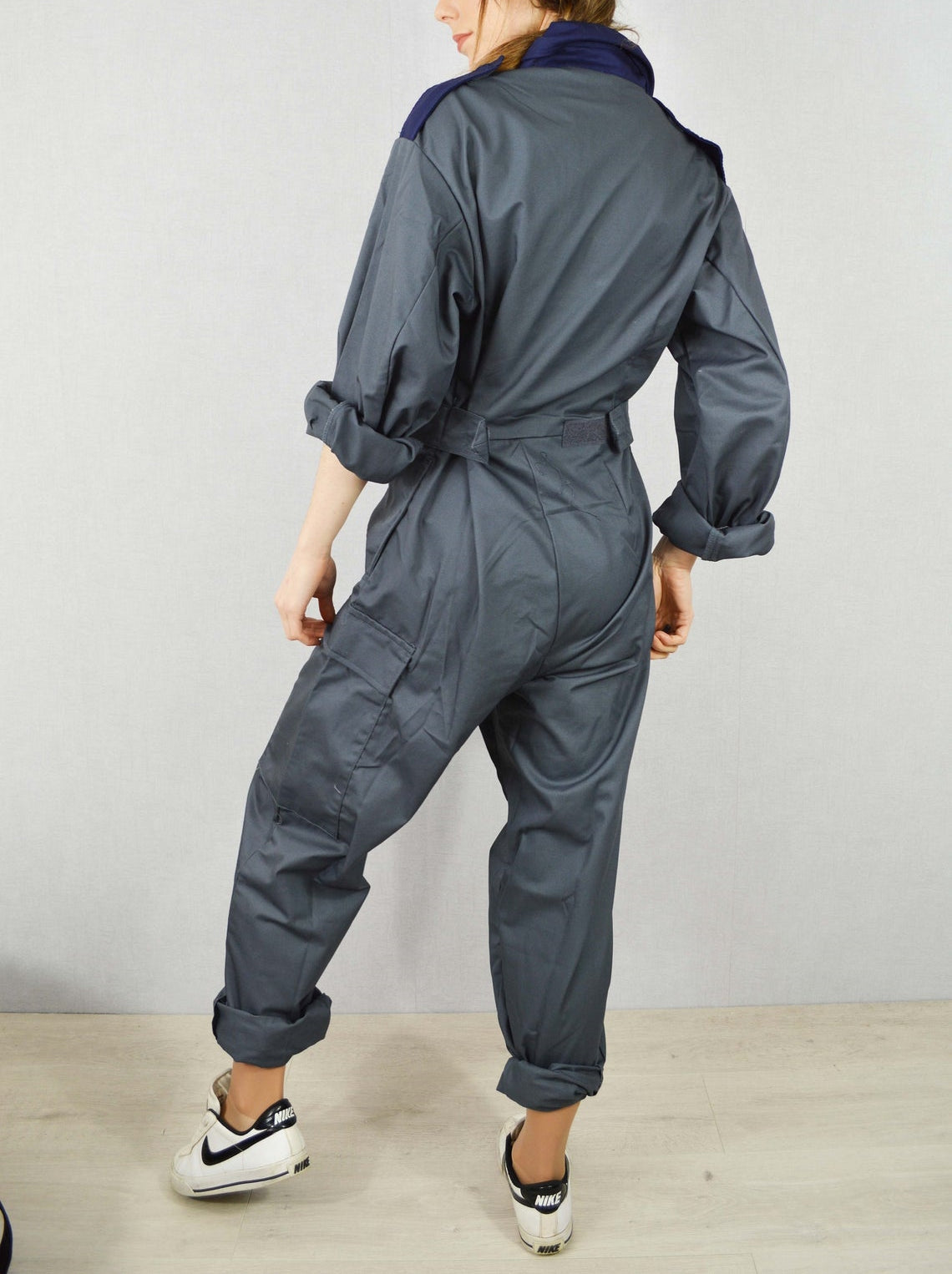 Vintage British Royal Air Force Overalls coveralls grey gray jumpsuit flight suit boilersuit tanker w