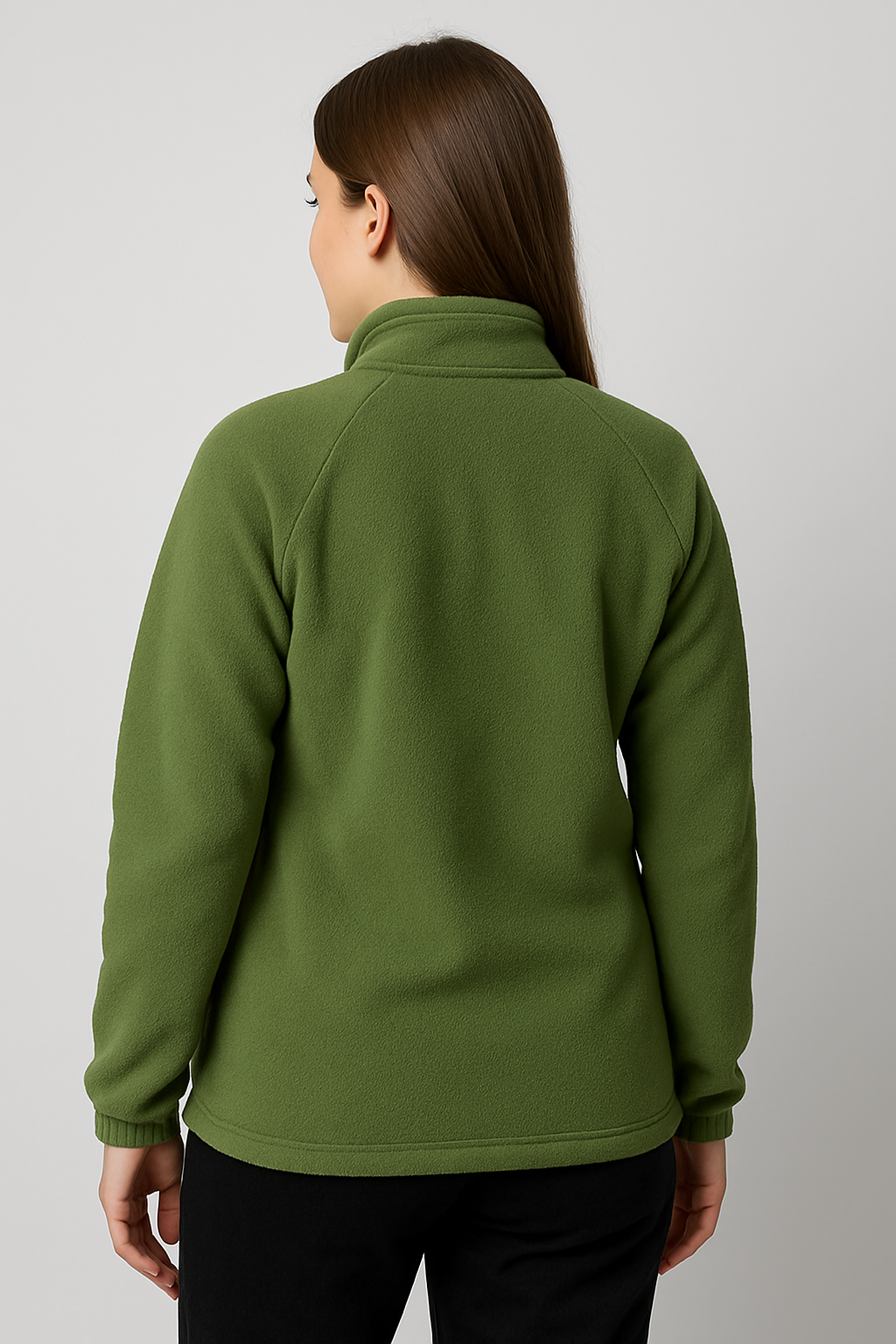 Vintage British Army soldier 95 Green fleece jacket sweater coat jumper thermal cold weather olive high collar women