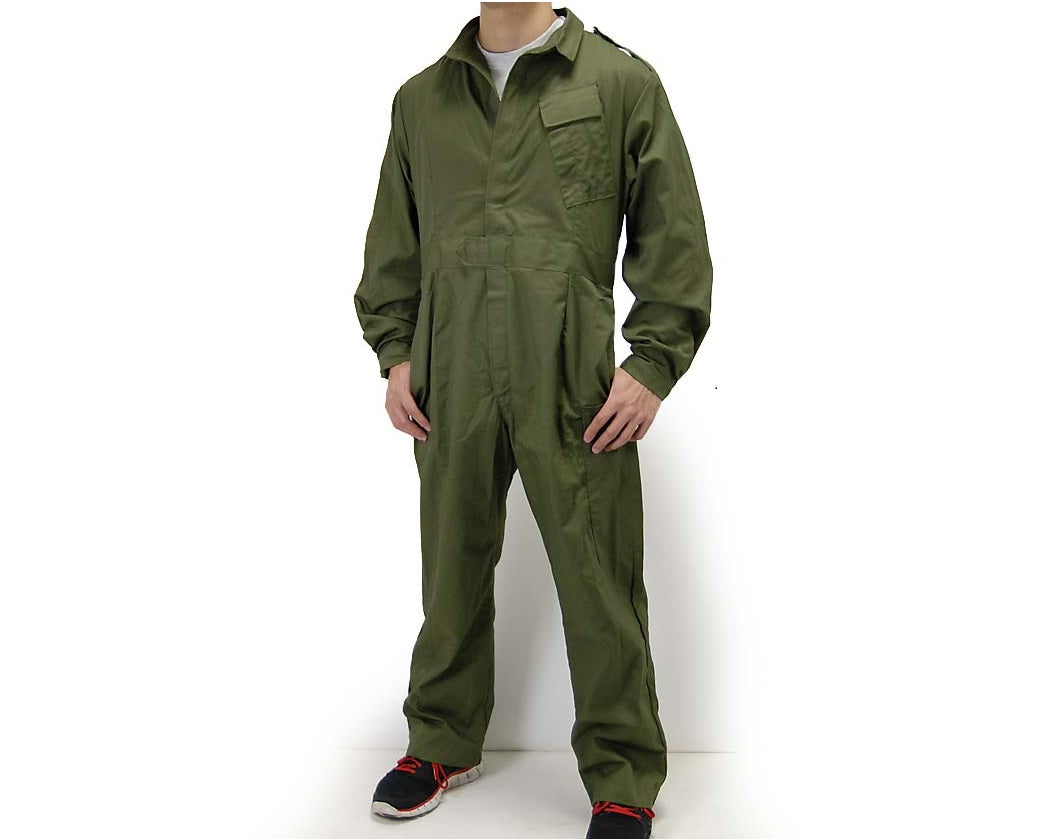 Vintage British Army green Overalls coveralls military jumpsuit flight suit boilersuit tanker olive khaki