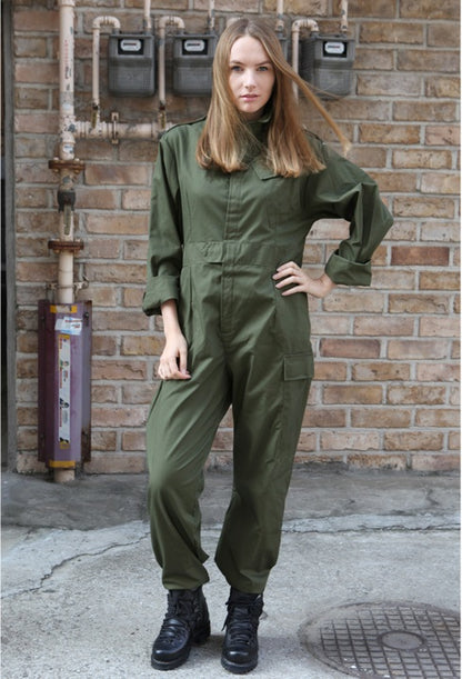 Vintage British Army green Overalls coveralls military jumpsuit flight suit boilersuit tanker olive khaki ladies