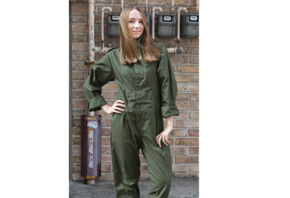 Vintage British Army green Overalls coveralls military jumpsuit flight suit boilersuit tanker olive khaki ladies