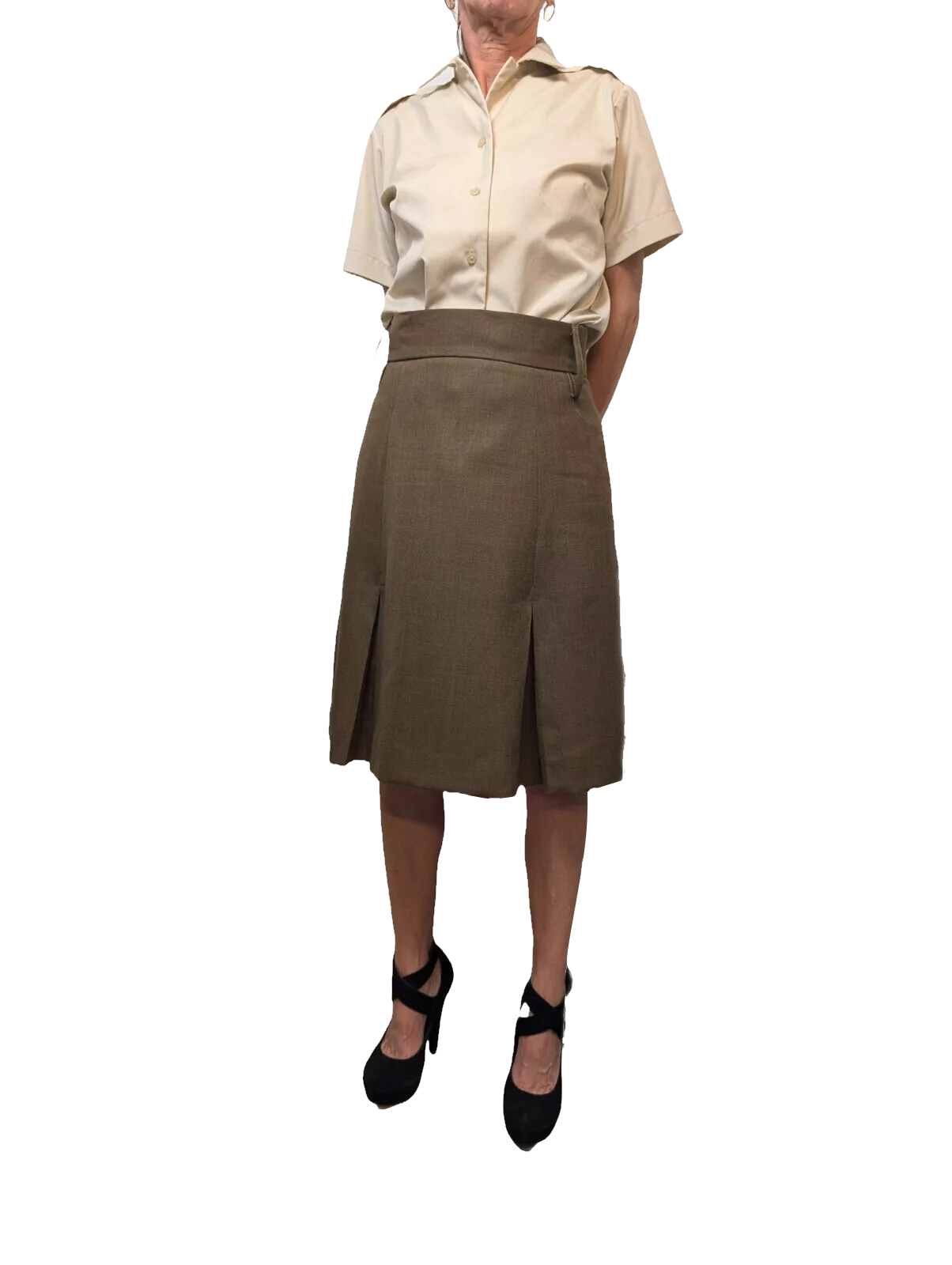 Authentic New British army brown wool blend skirt military dress uniform parade