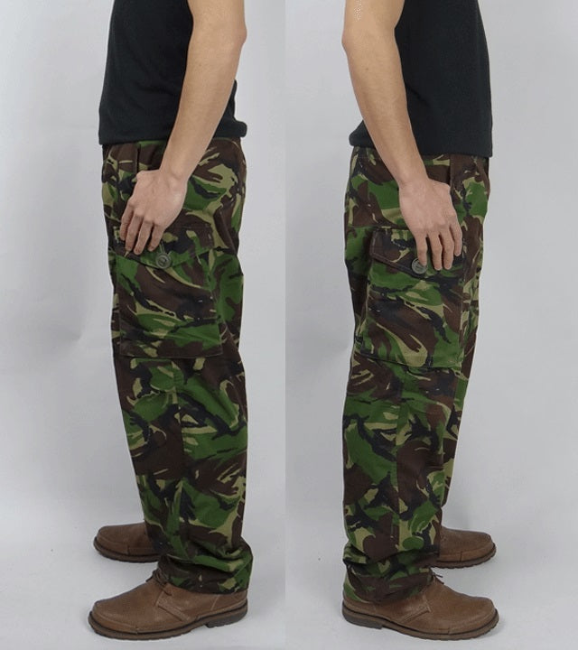 Vintage British army soldier 95 camo trousers pants military camouflage cargo combat woodland DPM