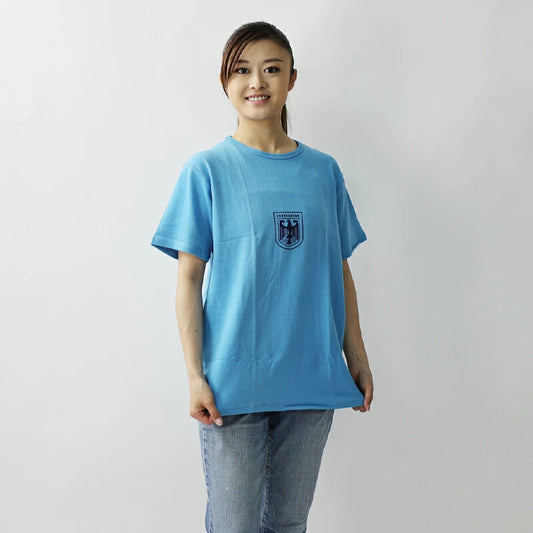 Vintage German army sports t-shirt military bundeswehr sky blue cotton w