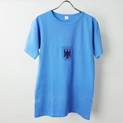 Vintage German army sports t-shirt military bundeswehr sky blue cotton w