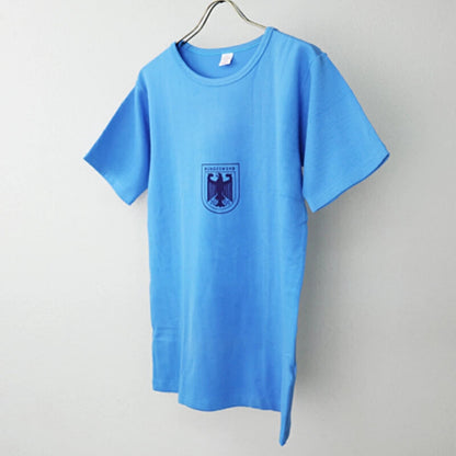 Vintage German army sports t-shirt military bundeswehr sky blue cotton w
