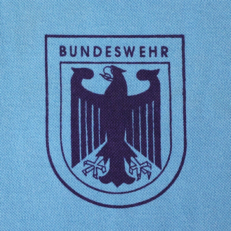 Vintage German army sports t-shirt military bundeswehr sky blue cotton w