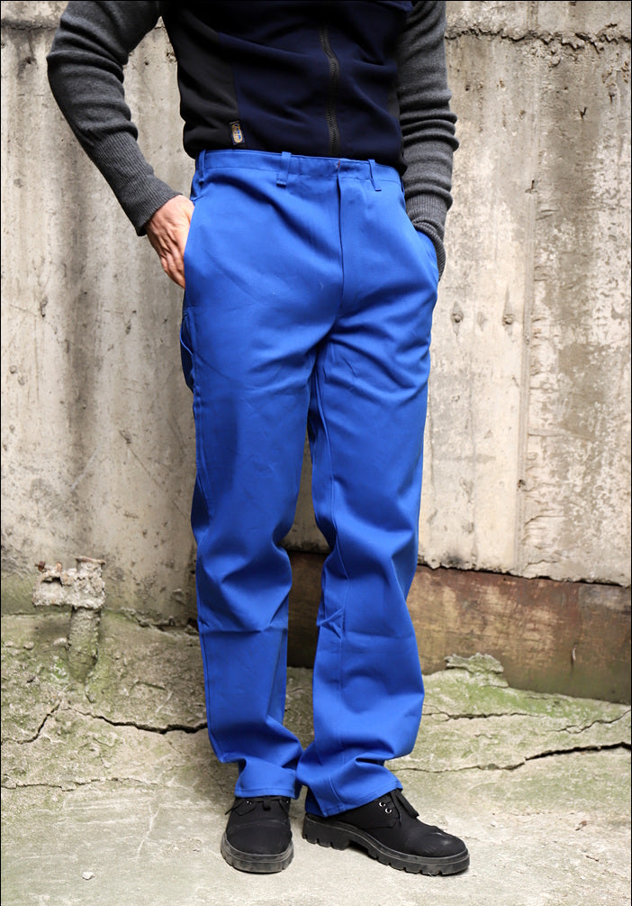New Unissued German army blue denim work trousers pants royal blue military workwear utility wear
