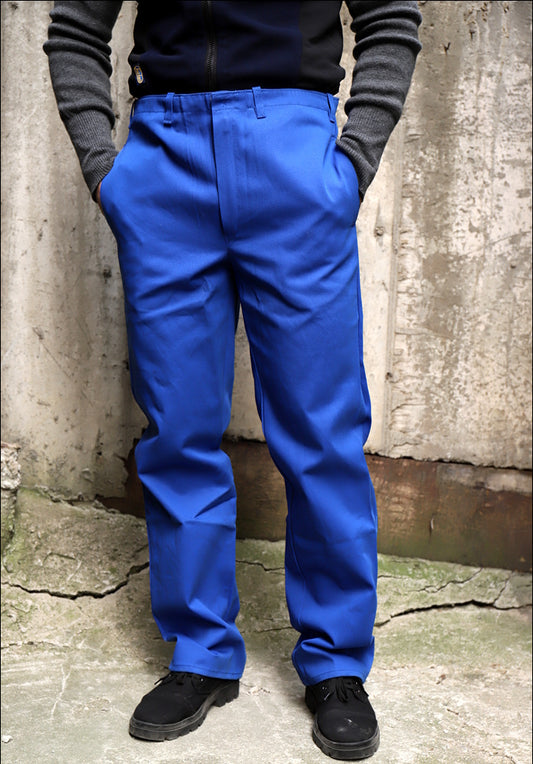 New Unissued German army blue denim work trousers pants royal blue military workwear utility wear