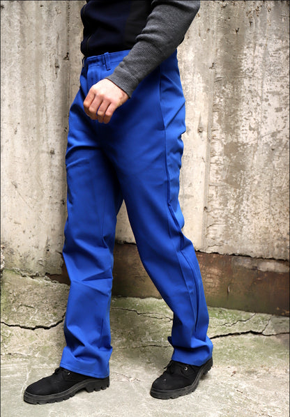 New Unissued German army blue denim work trousers pants royal blue military workwear utility wear