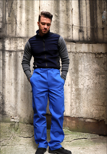 New Unissued German army blue denim work trousers pants royal blue military workwear utility wear