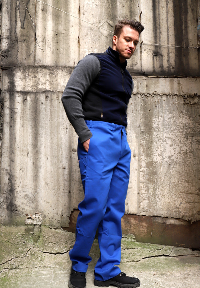 New Unissued German army blue denim work trousers pants royal blue military workwear utility wear