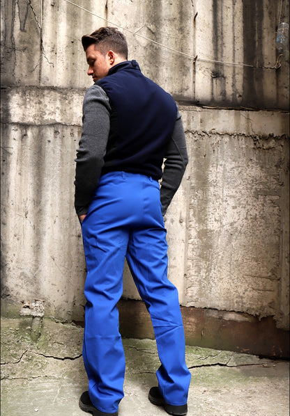 New Unissued German army blue denim work trousers pants royal blue military workwear utility wear