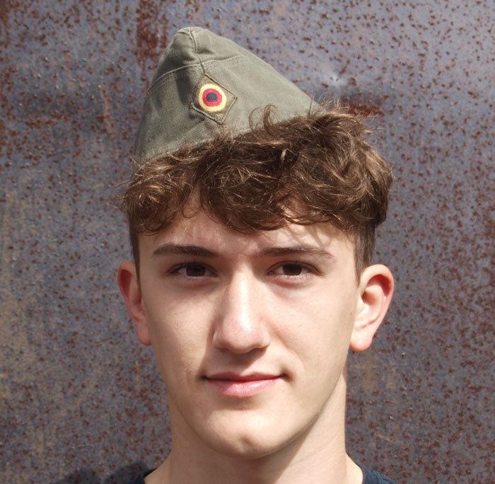 Vintage German army Moleskin side cap beret schiffchen military hat bundeswehr