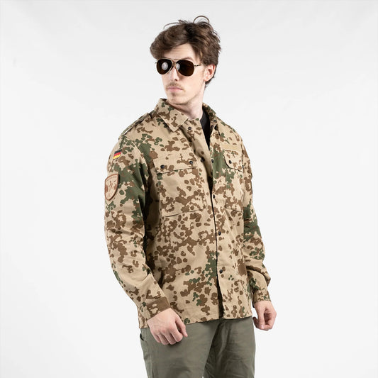 Vintage German army desert field shirt jacket coat fieldshirt camo camouflage military wustentarn tropentarn