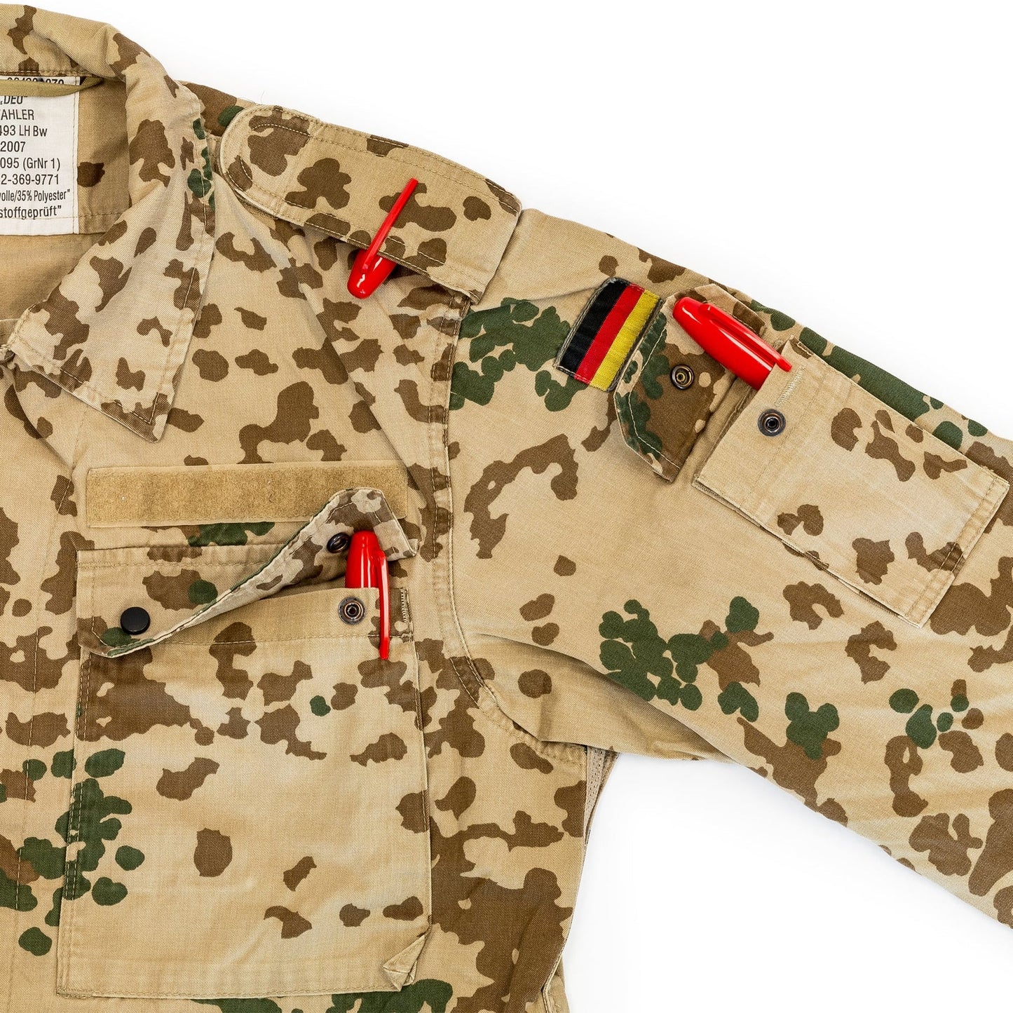 Vintage German army desert field shirt jacket coat fieldshirt camo camouflage military wustentarn tropentarn