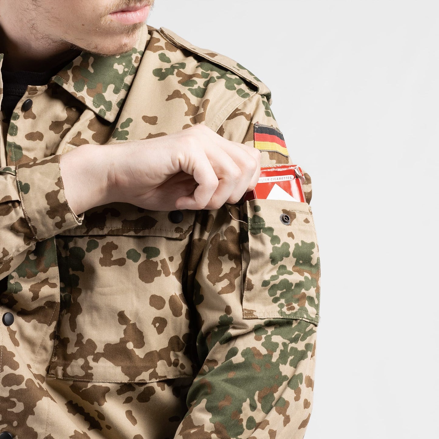 Vintage German army desert field shirt jacket coat fieldshirt camo camouflage military wustentarn tropentarn