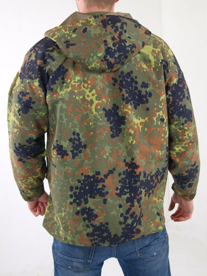 Authentic German Army Goretex  waterproof Parka military coat jacket Bundeswehr camouflage raincoat rain gear camo flecktarn