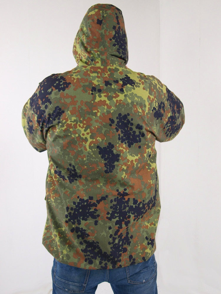 Authentic German Army Goretex  waterproof Parka military coat jacket Bundeswehr camouflage raincoat rain gear camo flecktarn
