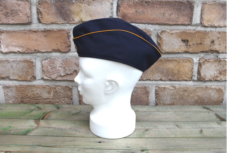 Vintage German Air Force navy side cap beret schiffchen Luftwaffe military hat bundeswehr army forage garrison