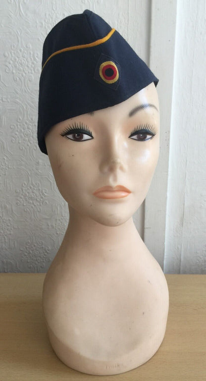 Vintage German Air Force navy side cap beret schiffchen Luftwaffe military hat bundeswehr army forage garrison