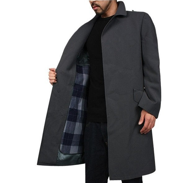 Vintage 90s single breasted German Army Trenchcoat Greatcoat military gaberdine