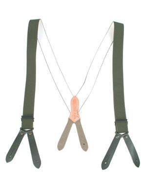 Vintage German army suspenders braces bundeswehr y strap leather military