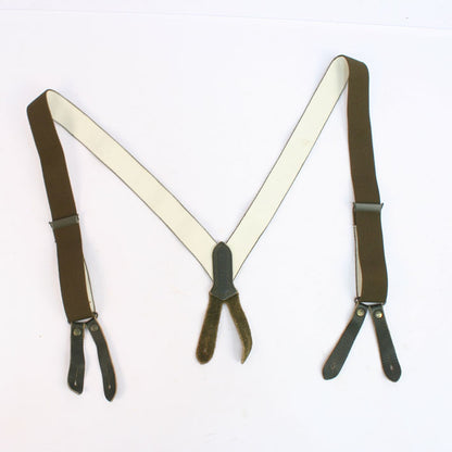 Vintage German army suspenders braces bundeswehr y strap leather military