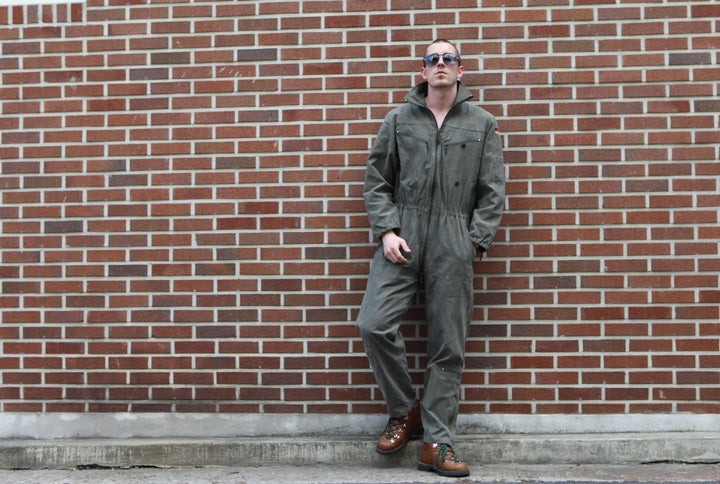 Vintage German army tanker jump suit coverall combi overall military Bundeswehr boiler overall unlined