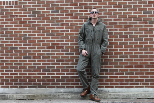 Vintage German army tanker jump suit coverall combi overall military Bundeswehr boiler overall unlined