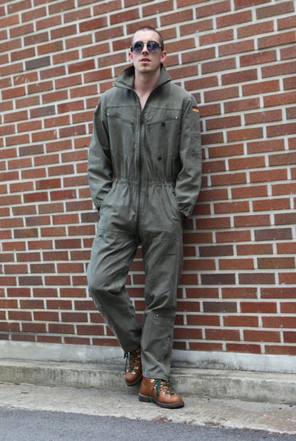 Vintage German army tanker jump suit coverall combi overall military Bundeswehr boiler overall unlined