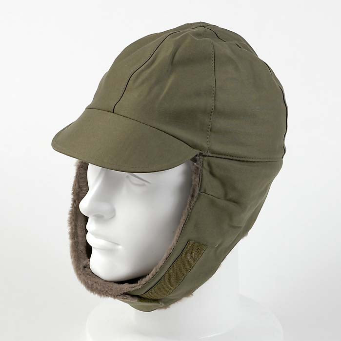 New Unissued German army winter cap beret military hat bundeswehr olive khaki baseball peaked flecktarn faux fur