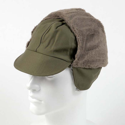 New Unissued German army winter cap beret military hat bundeswehr olive khaki baseball peaked flecktarn faux fur