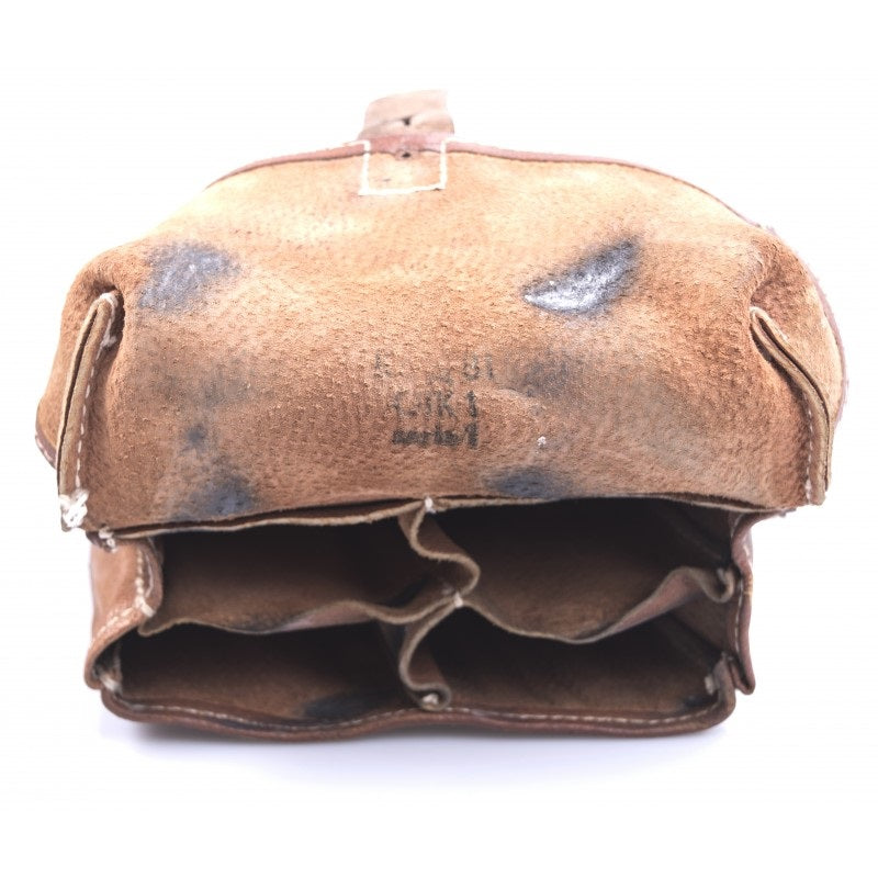 Vintage Czech army leather AK47 ammo belt pouch military ammunition communist soviet era