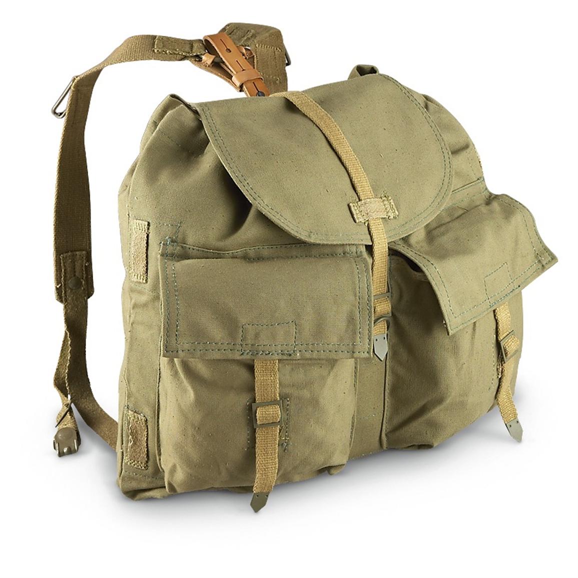 Vintage Czech army communist rucksack backpack soviet era canvas military bag
