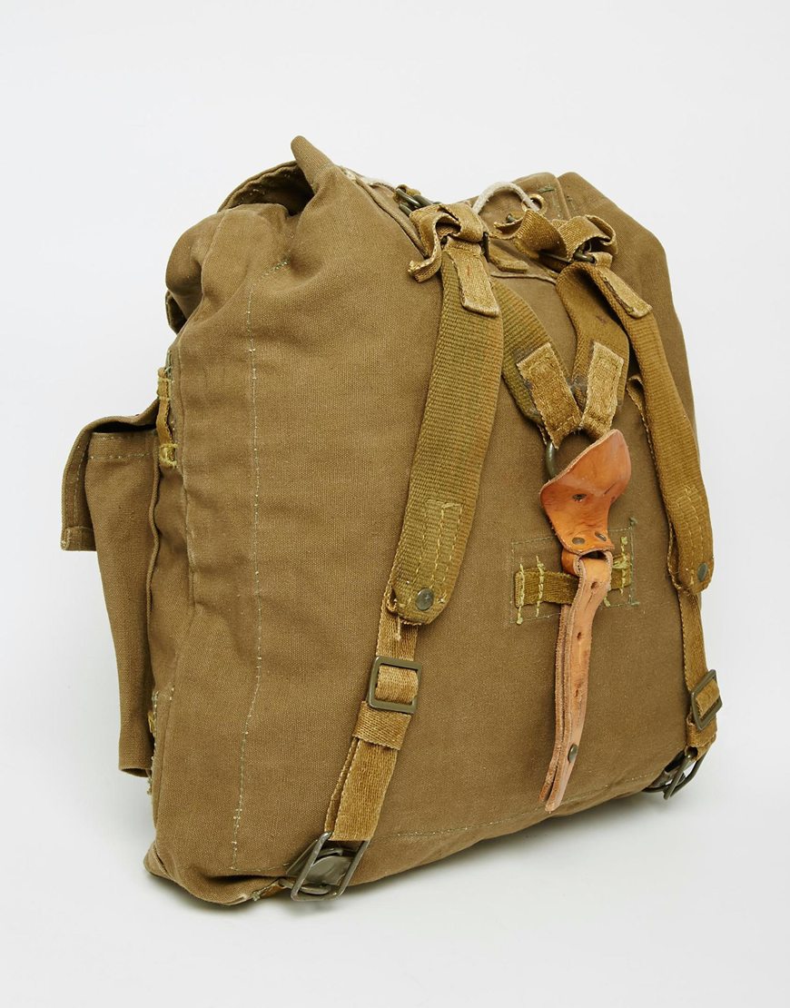 Vintage Czech army communist rucksack backpack soviet era canvas military bag