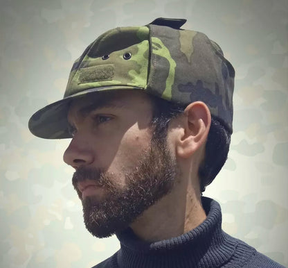 New Unissued Czech army M95 field cap hat camo ear flaps camouflage woodland