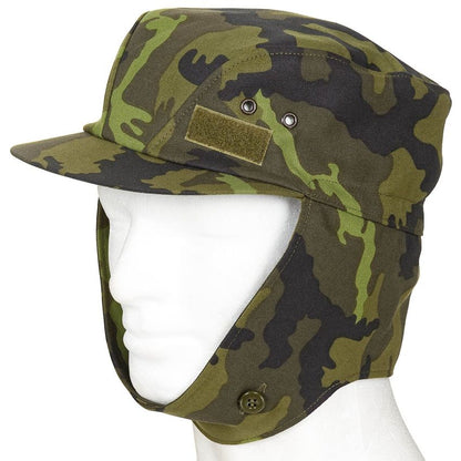 New Unissued Czech army M95 field cap hat camo ear flaps camouflage woodland