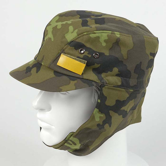 New Unissued Czech army M95 field cap hat camo ear flaps camouflage woodland