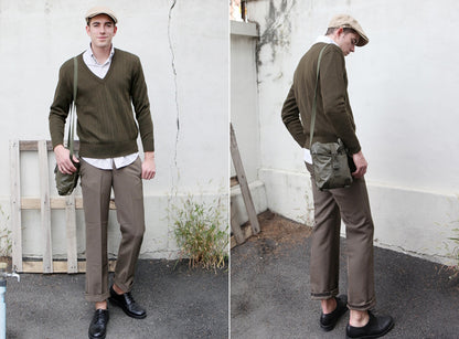 1980s Vintage Czech army brown V neck jumper sweater pullover w military communist Soviet era (Copy)