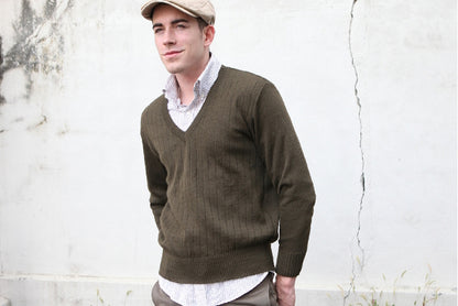 1980s Vintage Czech army brown V neck jumper sweater pullover w military communist Soviet era (Copy)