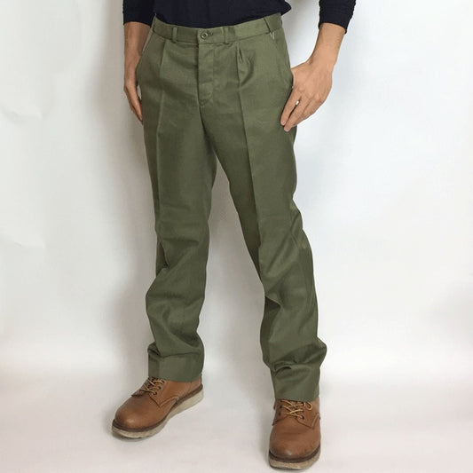 New Unissued 1980s Czech army dress trousers pants military bottoms uniform parade olive khaki Communist Soviet Era