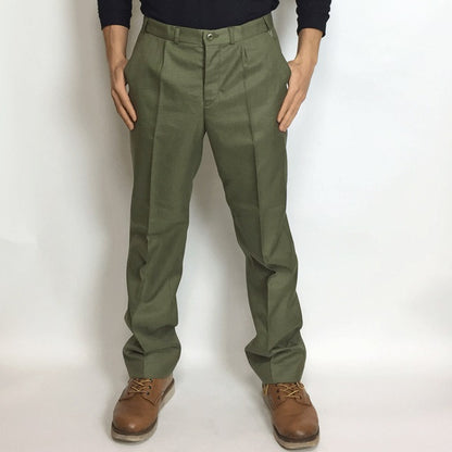 New Unissued 1980s Czech army dress trousers pants military bottoms uniform parade olive khaki Communist Soviet Era