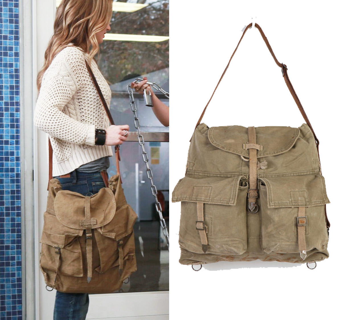 Vintage Czech army shoulder bag canvas soviet era hand carry military communist