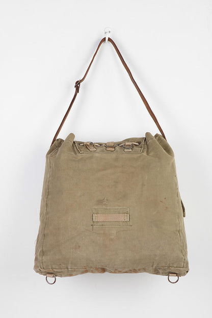 Vintage Czech army shoulder bag canvas soviet era hand carry military communist