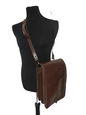 Vintage Brown Faux Leather Czech army communist document case map shoulder bag carrier military soviet era