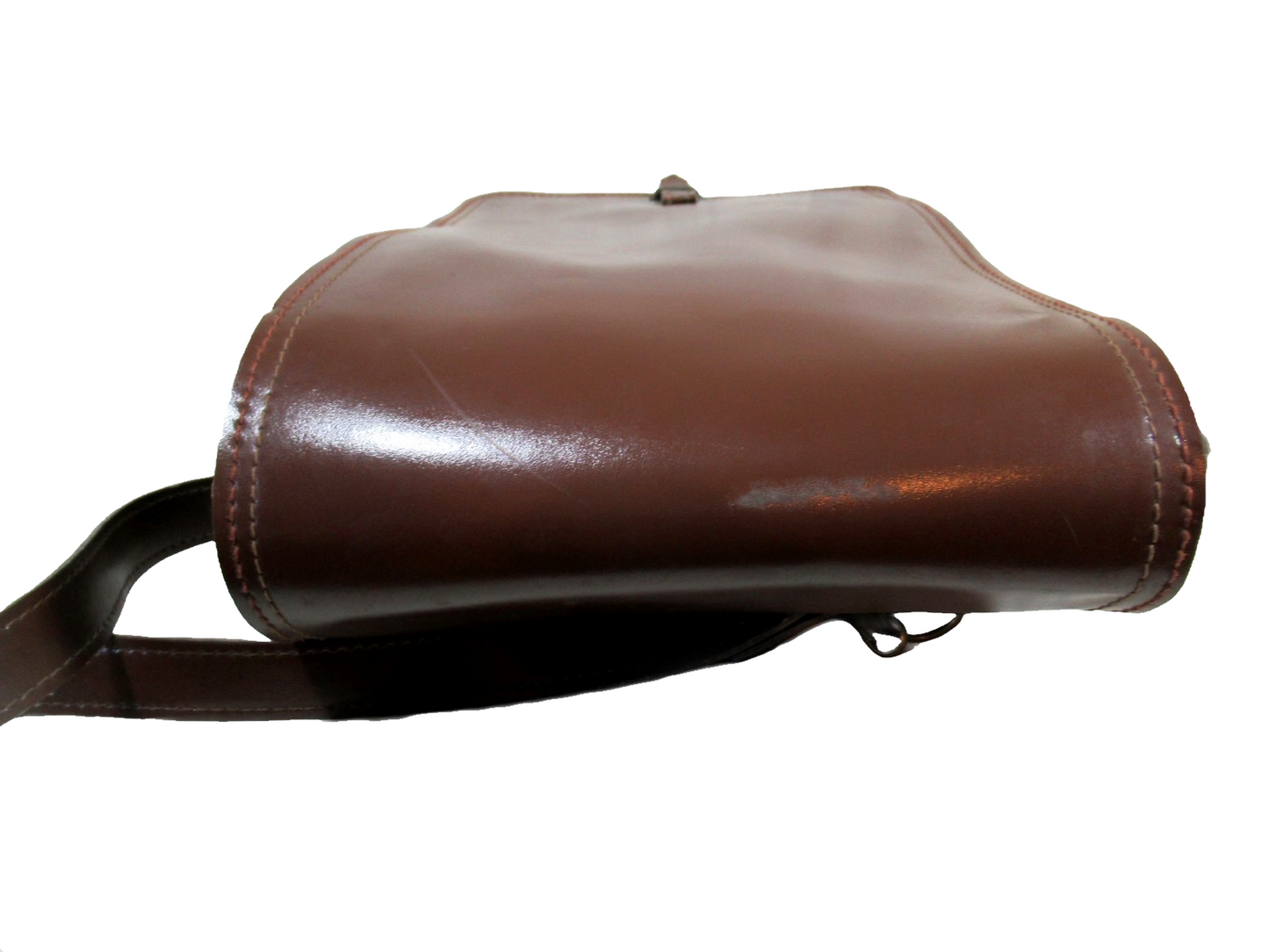 Vintage Brown Faux Leather Czech army communist document case map shoulder bag carrier military soviet era